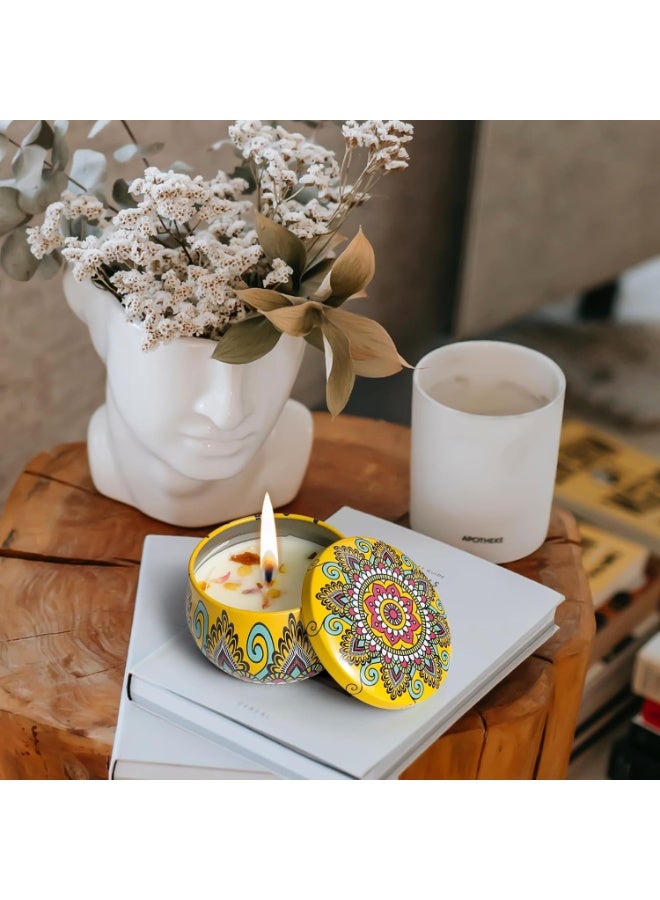A fragrant scented candle in a tin box with an elegant tent-style design - Image 3